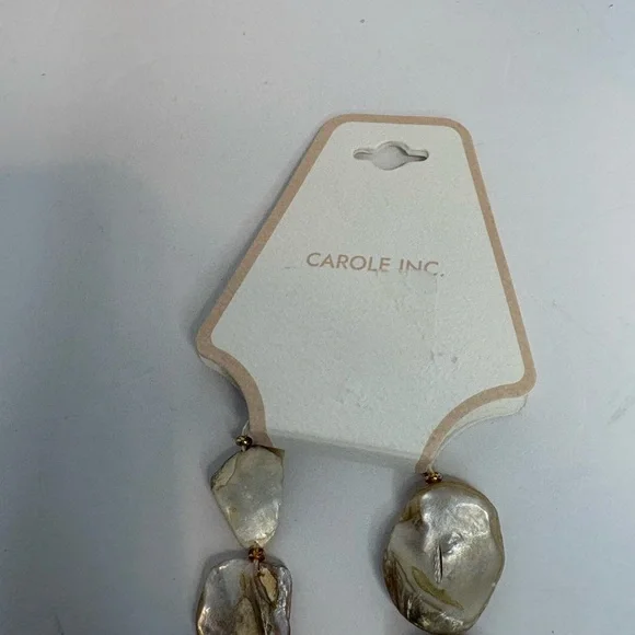 Carolee Gold-Tone Iridescent Shell Charm Necklace - Picture 7 of 8
